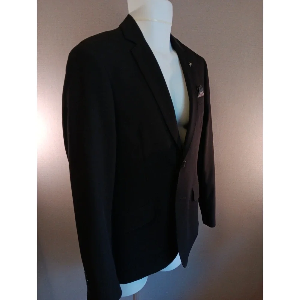 NHP Men's 38S Black Suit Jacket Double-Vented Two-Button (Saks Fifth Ave)